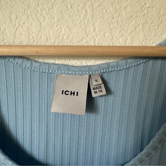 ICHI Blue Ribbed Tank Top - Picture 3 of 6